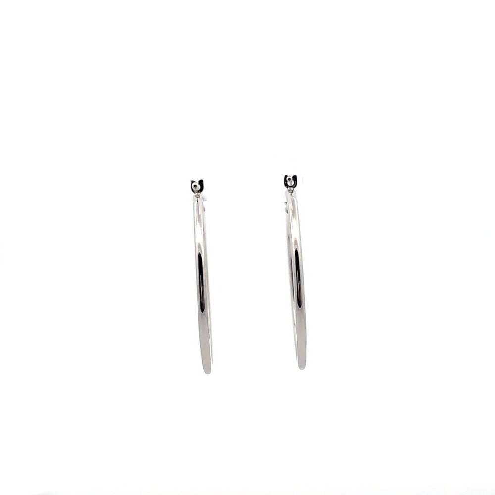 18K White Gold Earrings Hoops Loops 1.72 grams